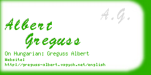 albert greguss business card